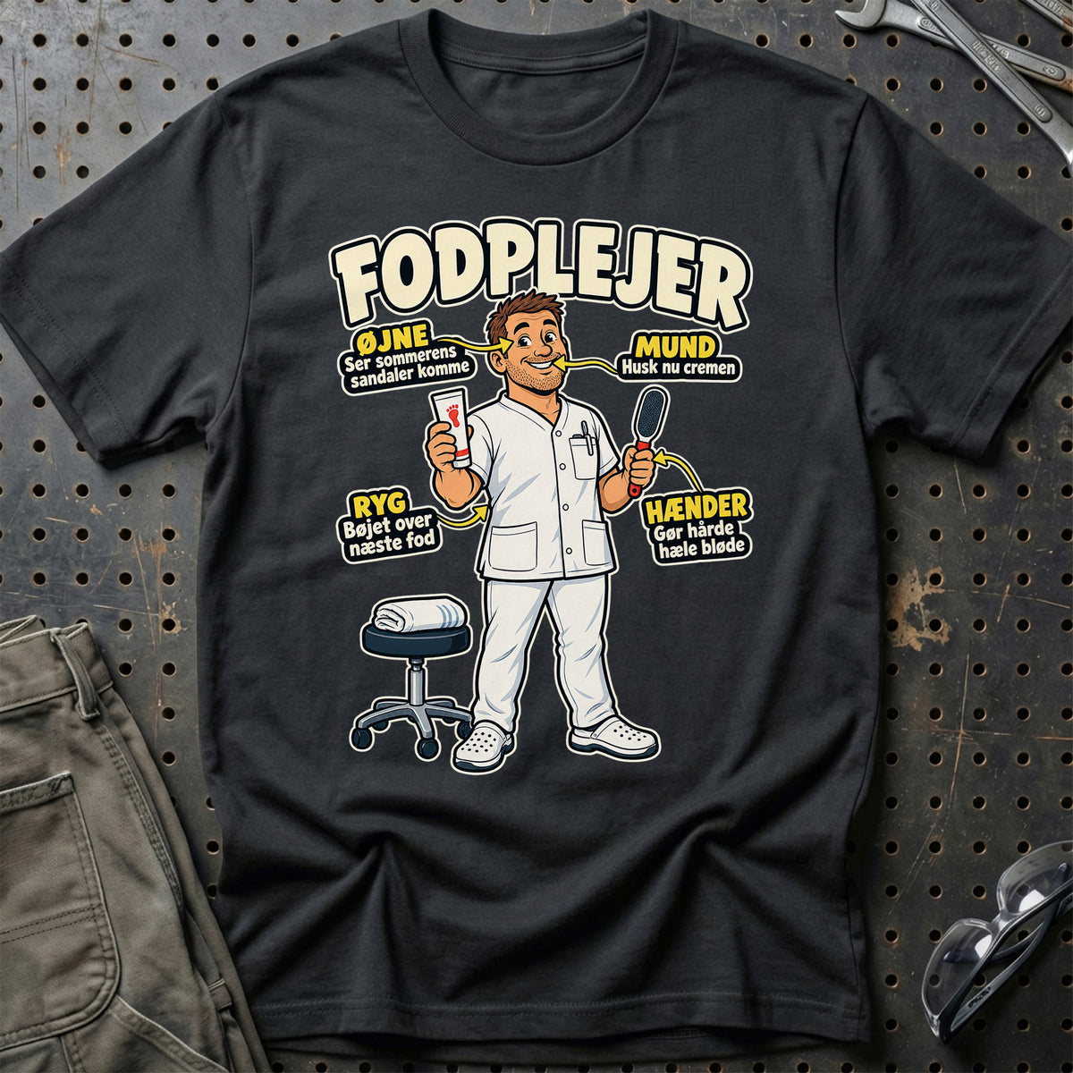 Fodplejer – Anatomi T-Shirt – Sort