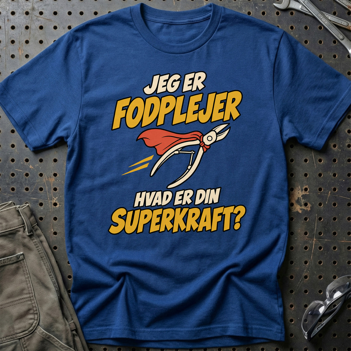 
Fodplejer – Hvad er din superkraft? – Unisex T-Shirt – Blå Royal