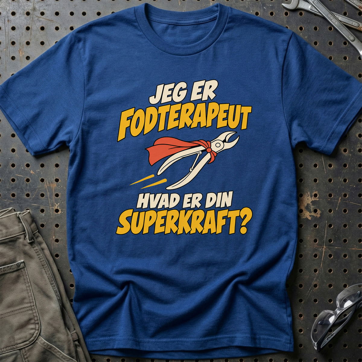 
Fodterapeut – Hvad er din superkraft? – Unisex T-Shirt – Blå Royal
