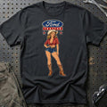 Ford Tractor Cowboy Pinup T-Shirt – Sort
