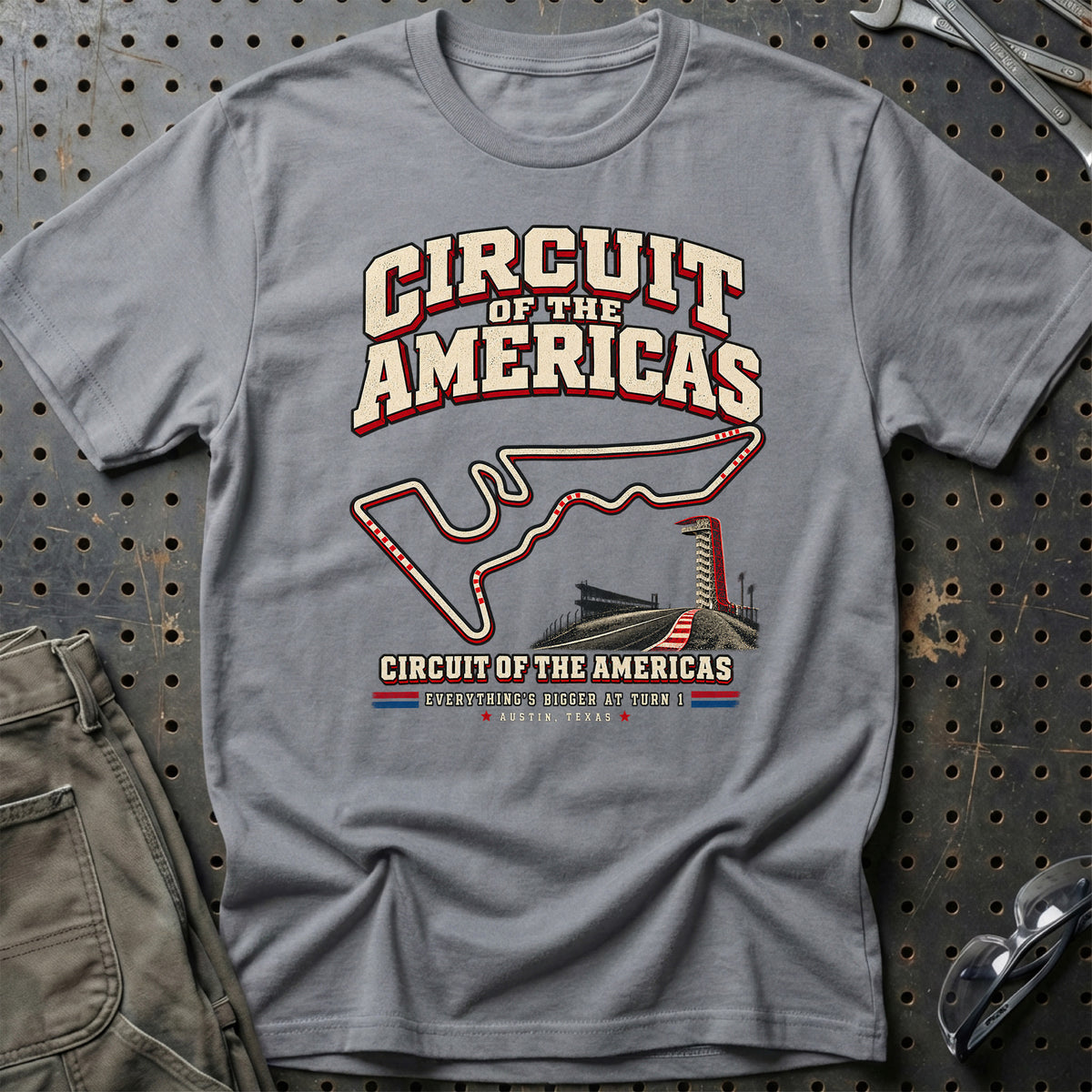 
Formula 1 Circuit of the Americas – Everything’s Bigger at Turn 1 Unisex T-Shirt – Grå Sport