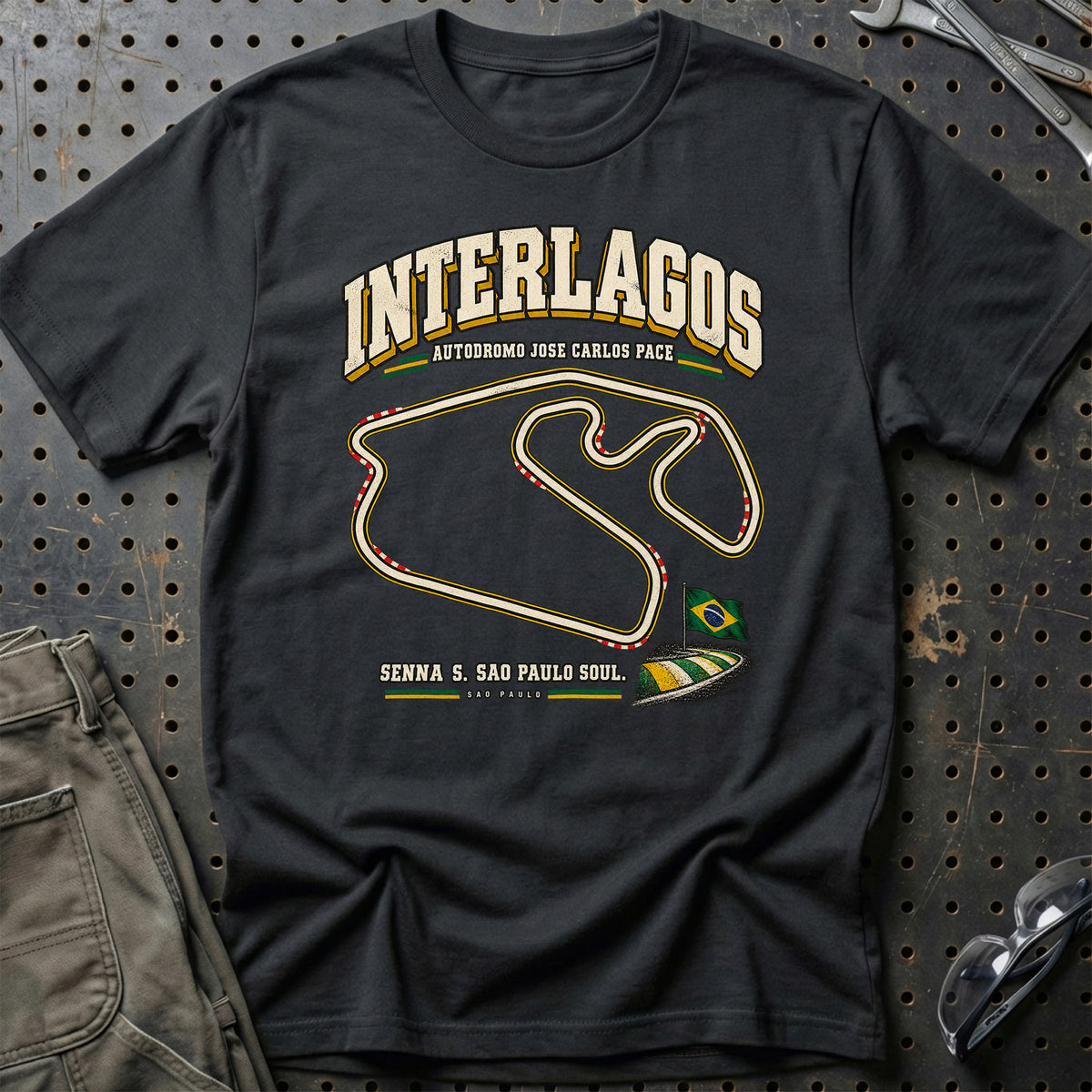 
Formula 1 Interlagos – Senna S. São Paulo Soul. Unisex T-Shirt – Sort