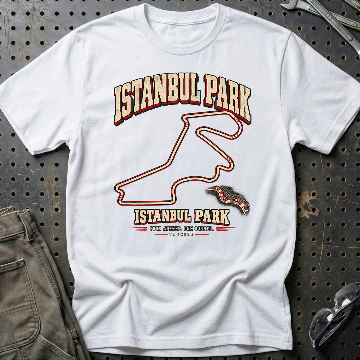 
Formula 1 Istanbul Park – Four Apexes. One Corner. Unisex T-Shirt – Hvid