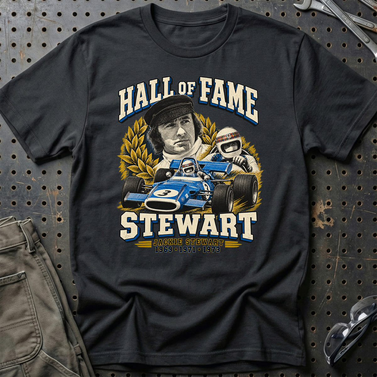 
Formula 1 Jackie Stewart – Hall of Fame Unisex T-Shirt – Sort