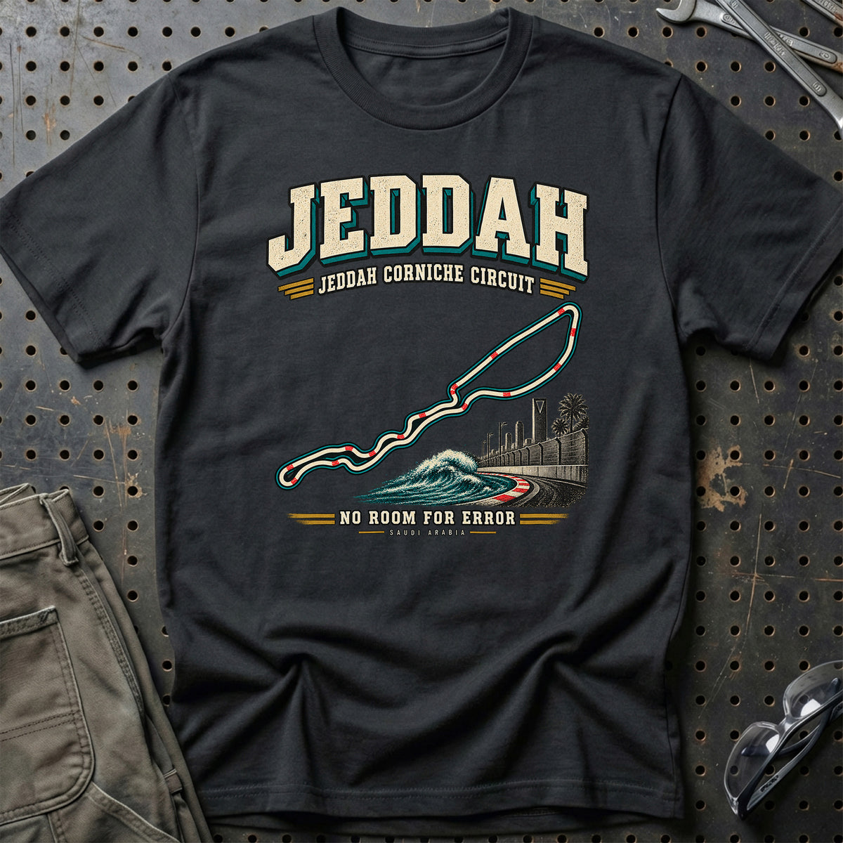 
Formula 1 Jeddah – No Room for Error Unisex T-Shirt – Sort