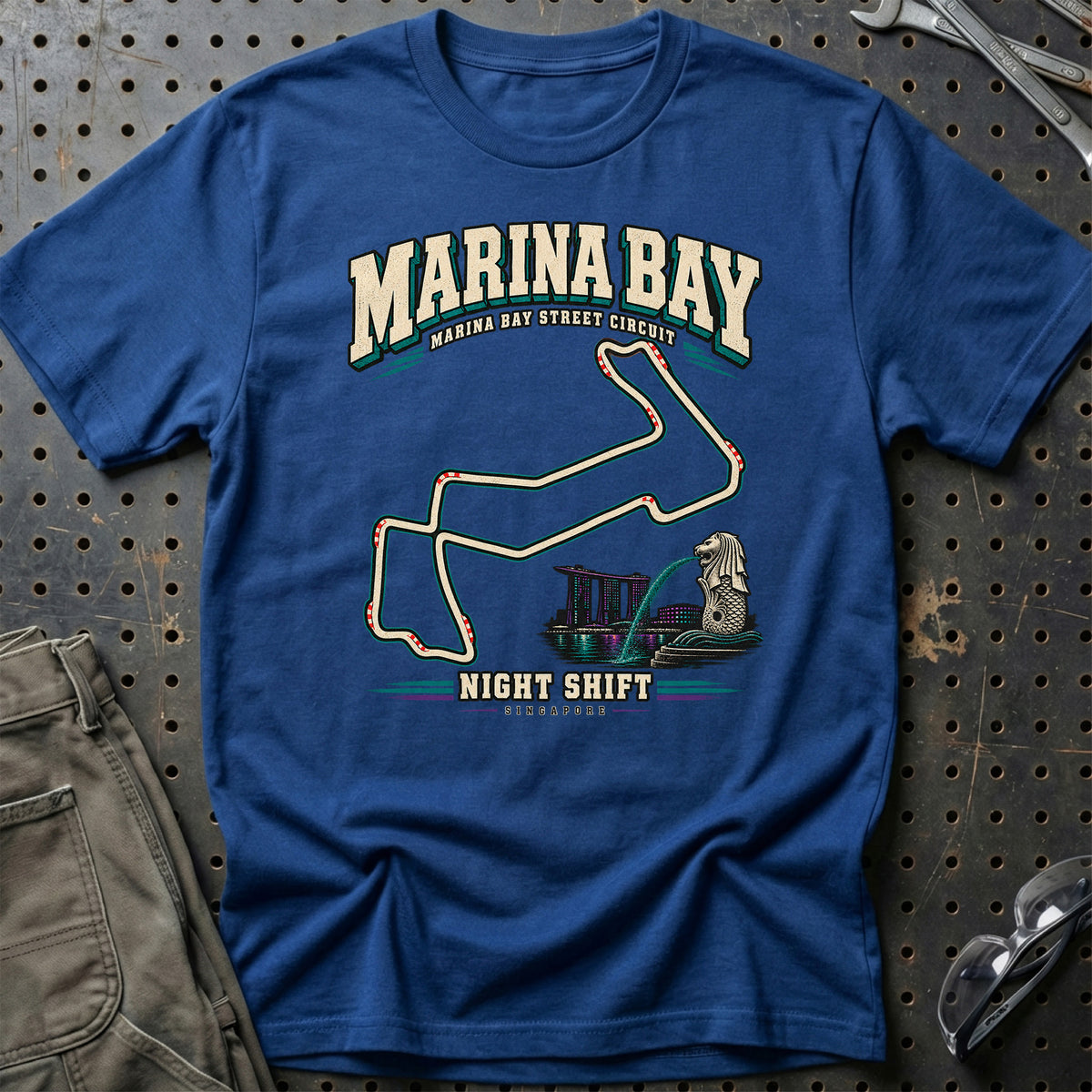 
Formula 1 Marina Bay – Night Shift Unisex T-Shirt – Blå Royal