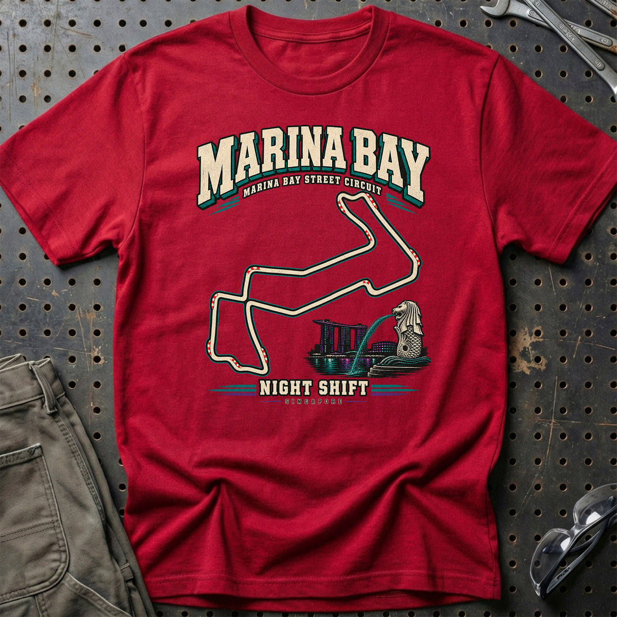 
Formula 1 Marina Bay – Night Shift Unisex T-Shirt – Rød
