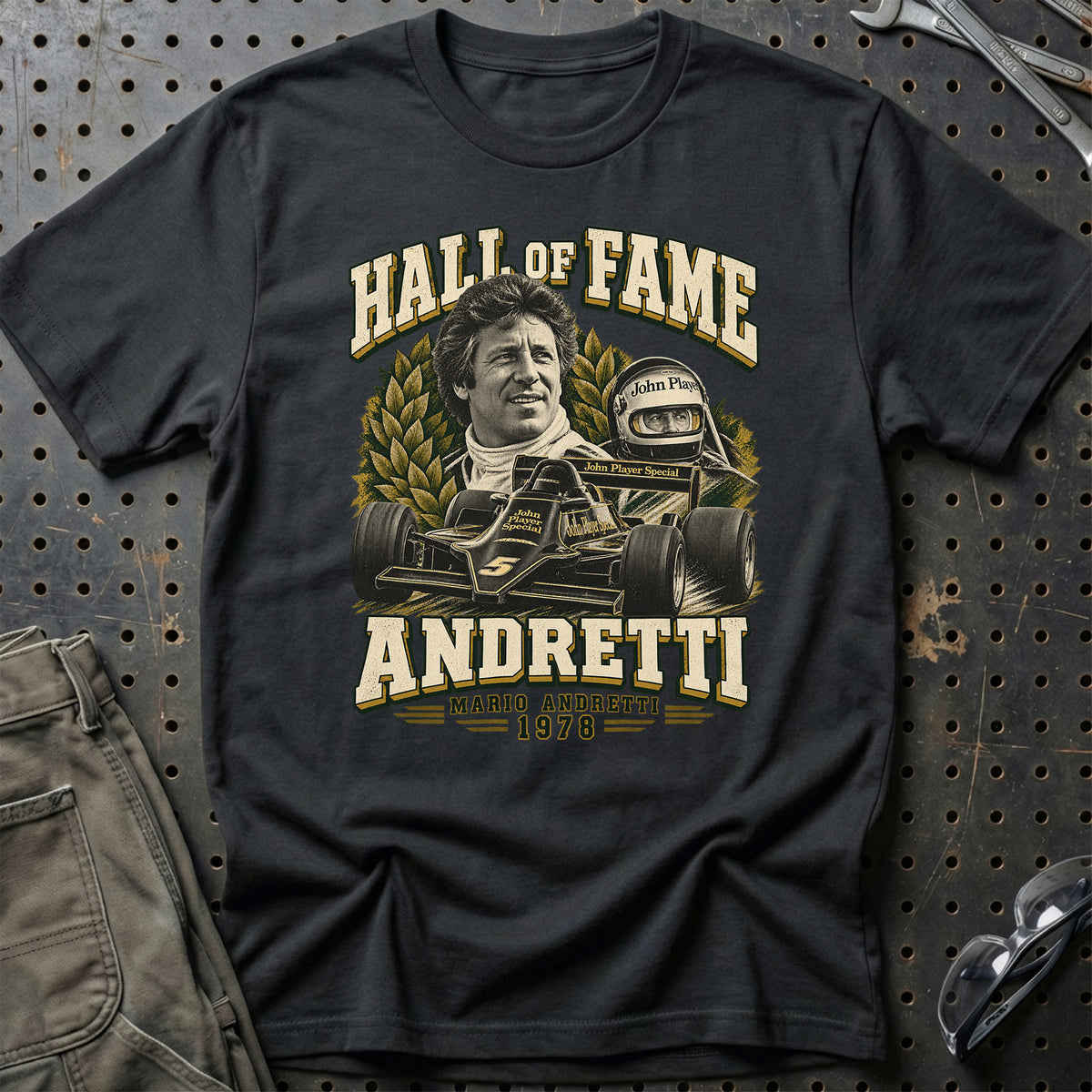 
Formula 1 Mario Andretti – Hall of Fame Unisex T-Shirt – Sort