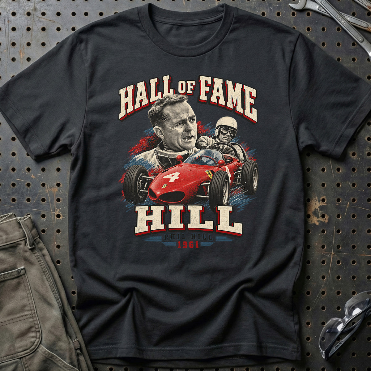 
Formula 1 Phil Hill – Hall of Fame Unisex T-Shirt – Sort
