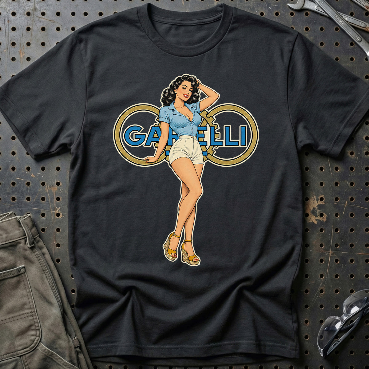 Garelli Retro Pinup T-Shirt – Sort
