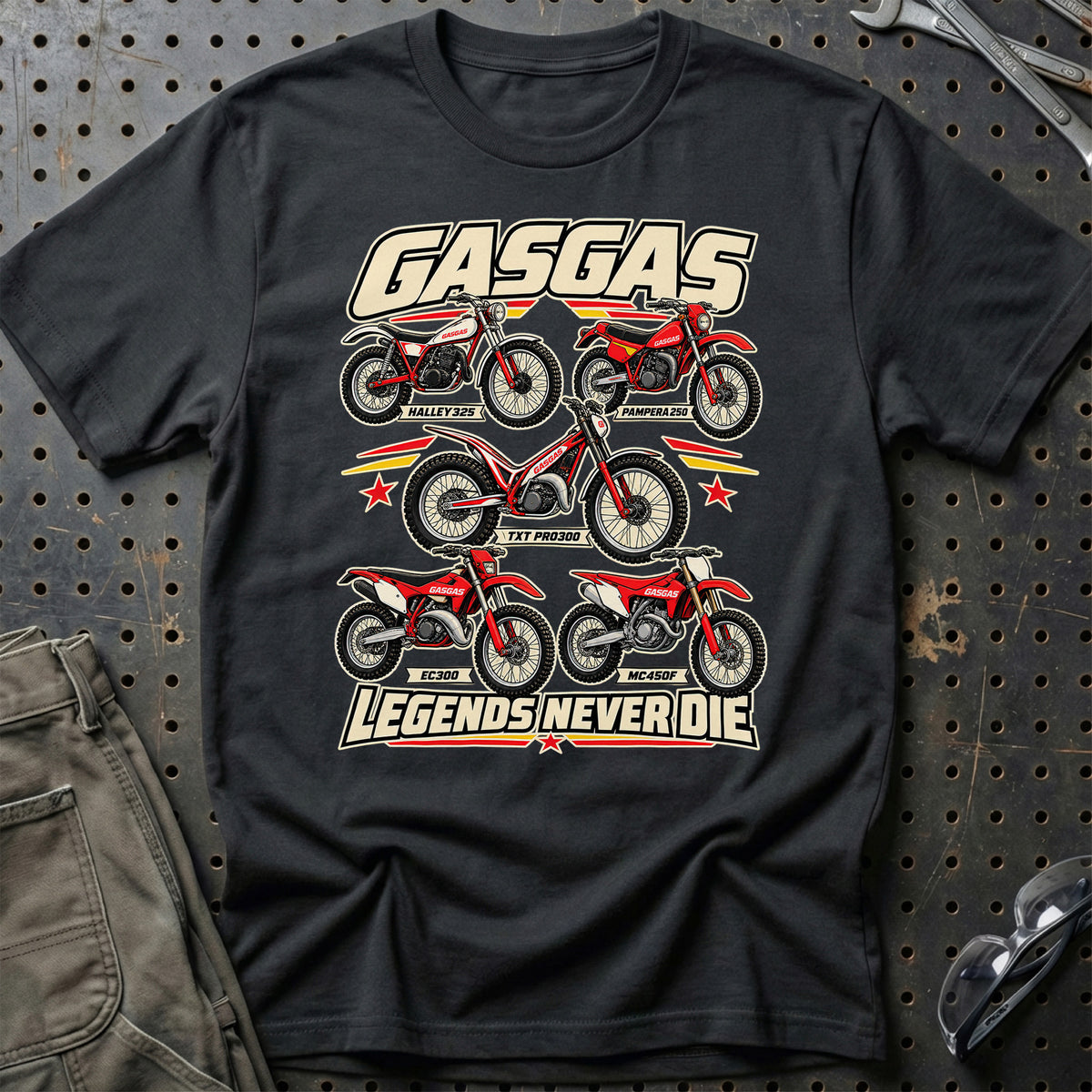 GASGAS Legends Never Die T-Shirt – Sort