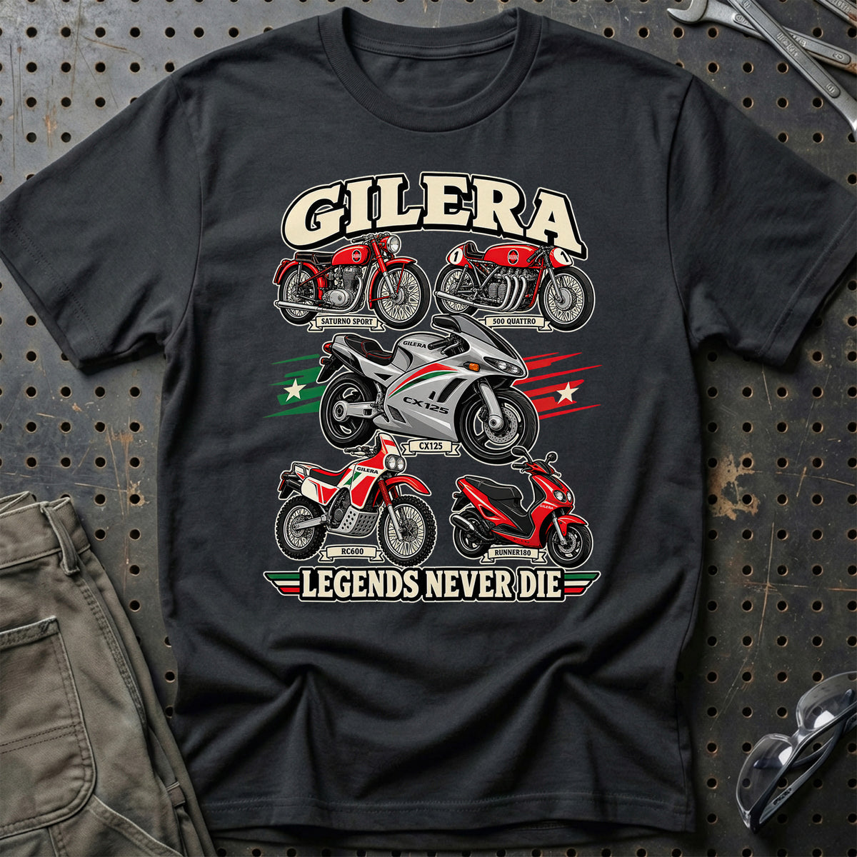 Gilera Legends Never Die T-Shirt – Sort