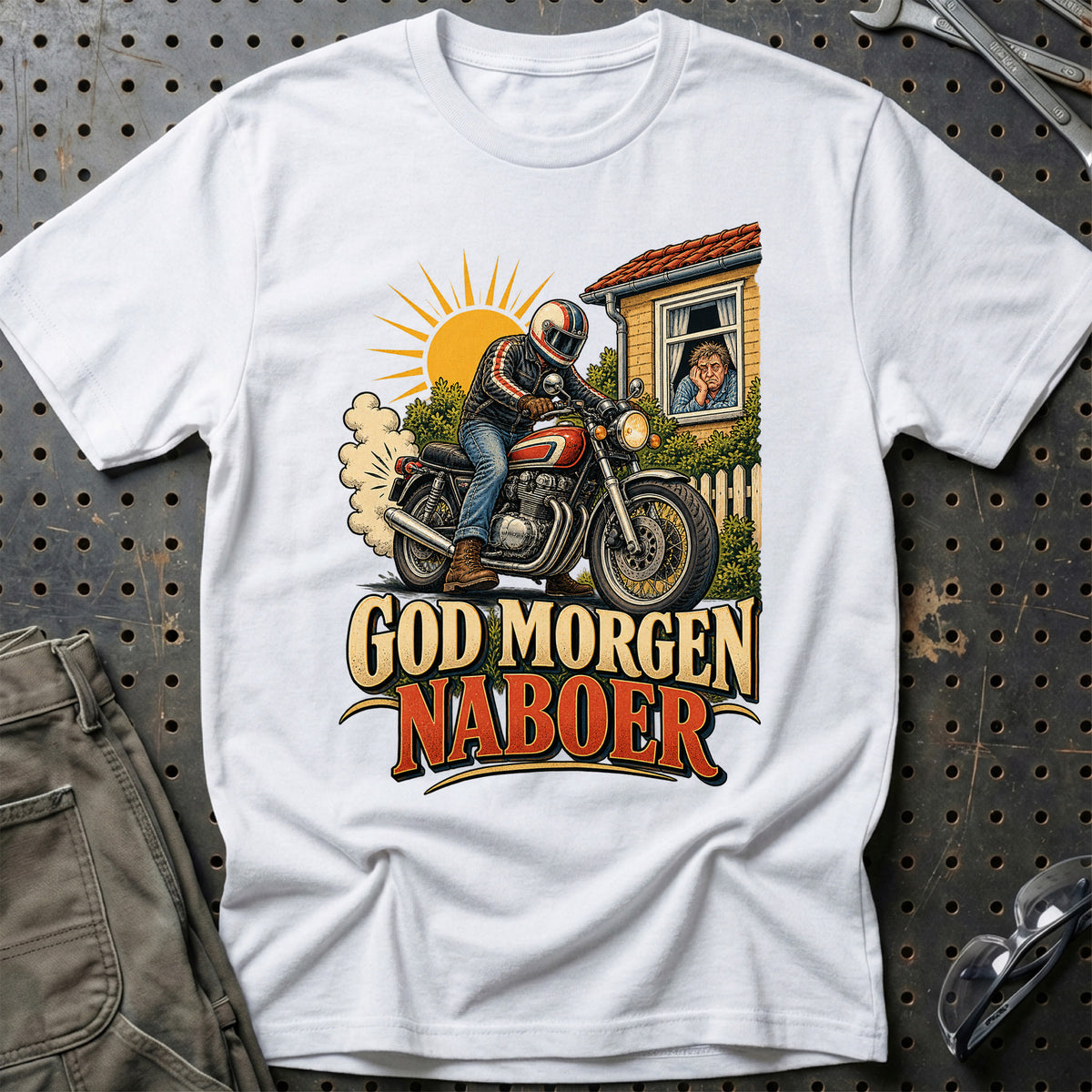 
God morgen naboer – Illustration – Unisex T-Shirt – Hvid