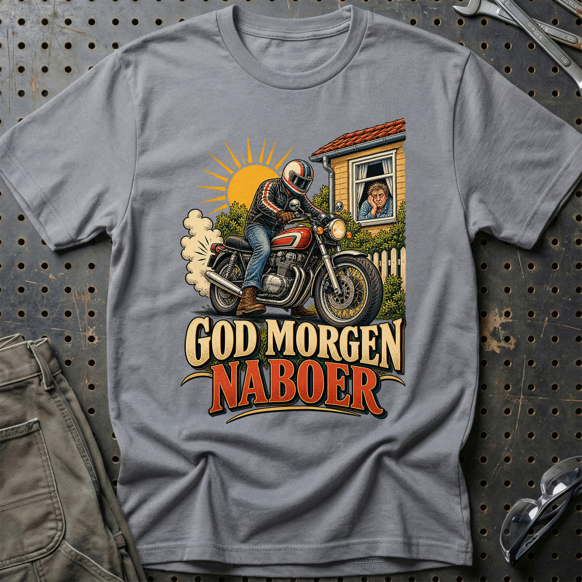 
God morgen naboer – Illustration – Unisex T-Shirt – Grå Sport