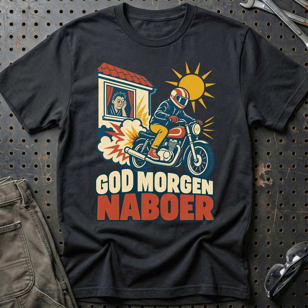 
God morgen naboer – Retro – Unisex T-Shirt – Sort