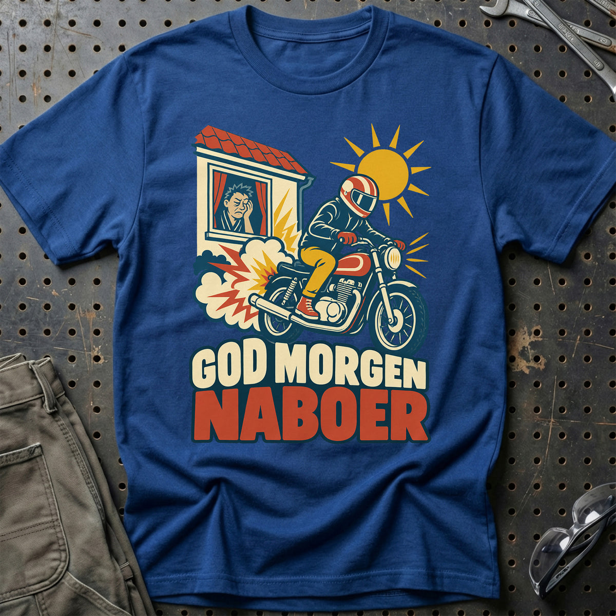 
God morgen naboer – Retro – Unisex T-Shirt – Blå Royal