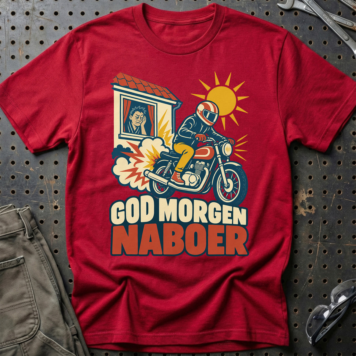 
God morgen naboer – Retro – Unisex T-Shirt – Rød