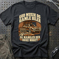 God musik og gamle biler – Så mangler der ikke noget T-Shirt – Sort