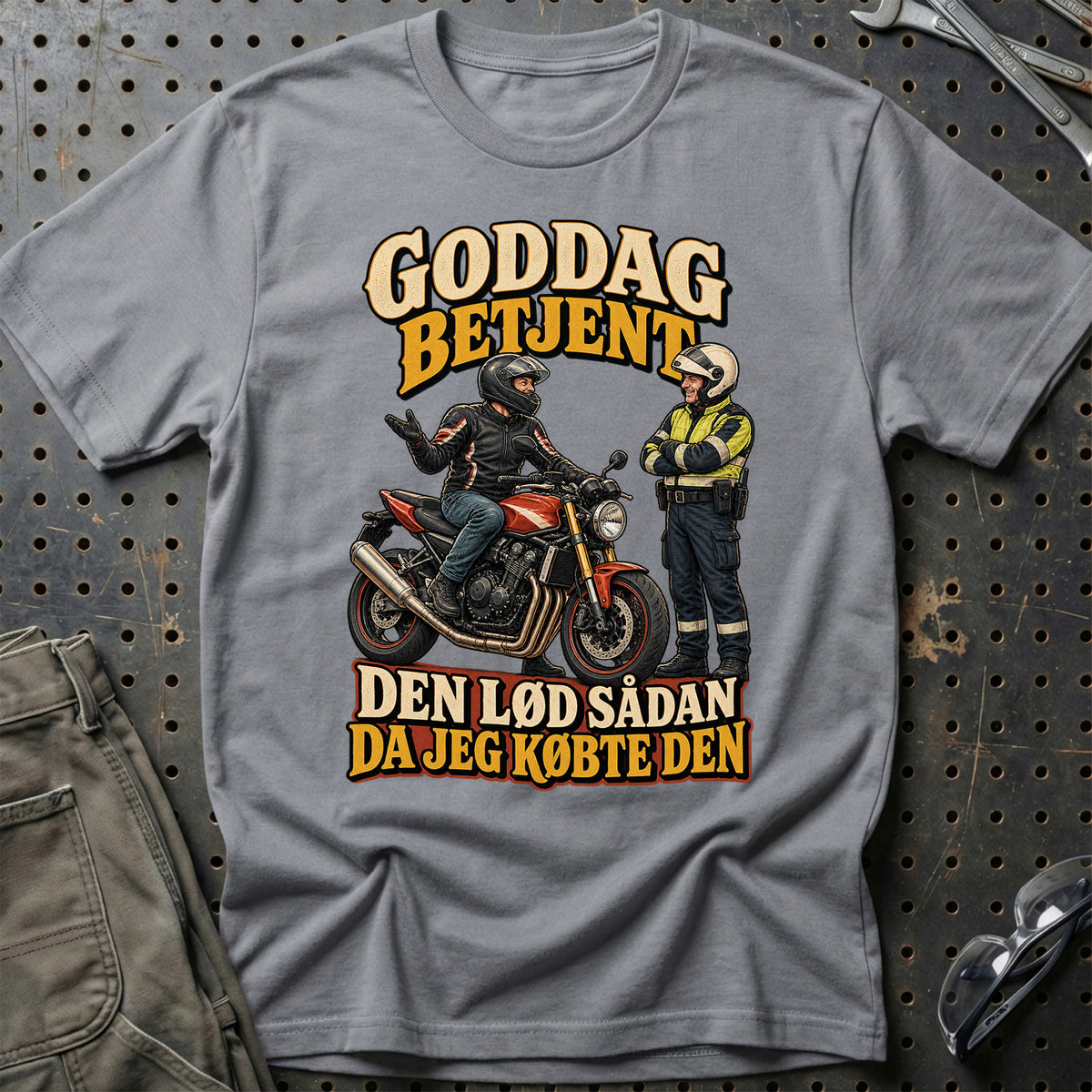 
Goddag betjent den lød sådan da jeg købte den – Illustration – Unisex T-Shirt – Grå Sport