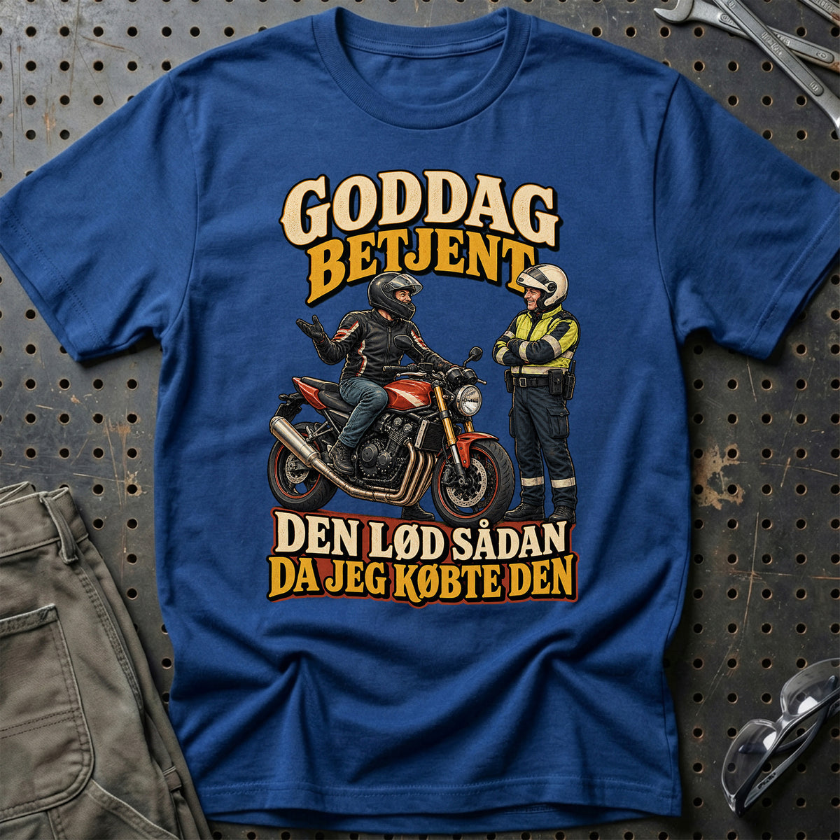 
Goddag betjent den lød sådan da jeg købte den – Illustration – Unisex T-Shirt – Blå Royal