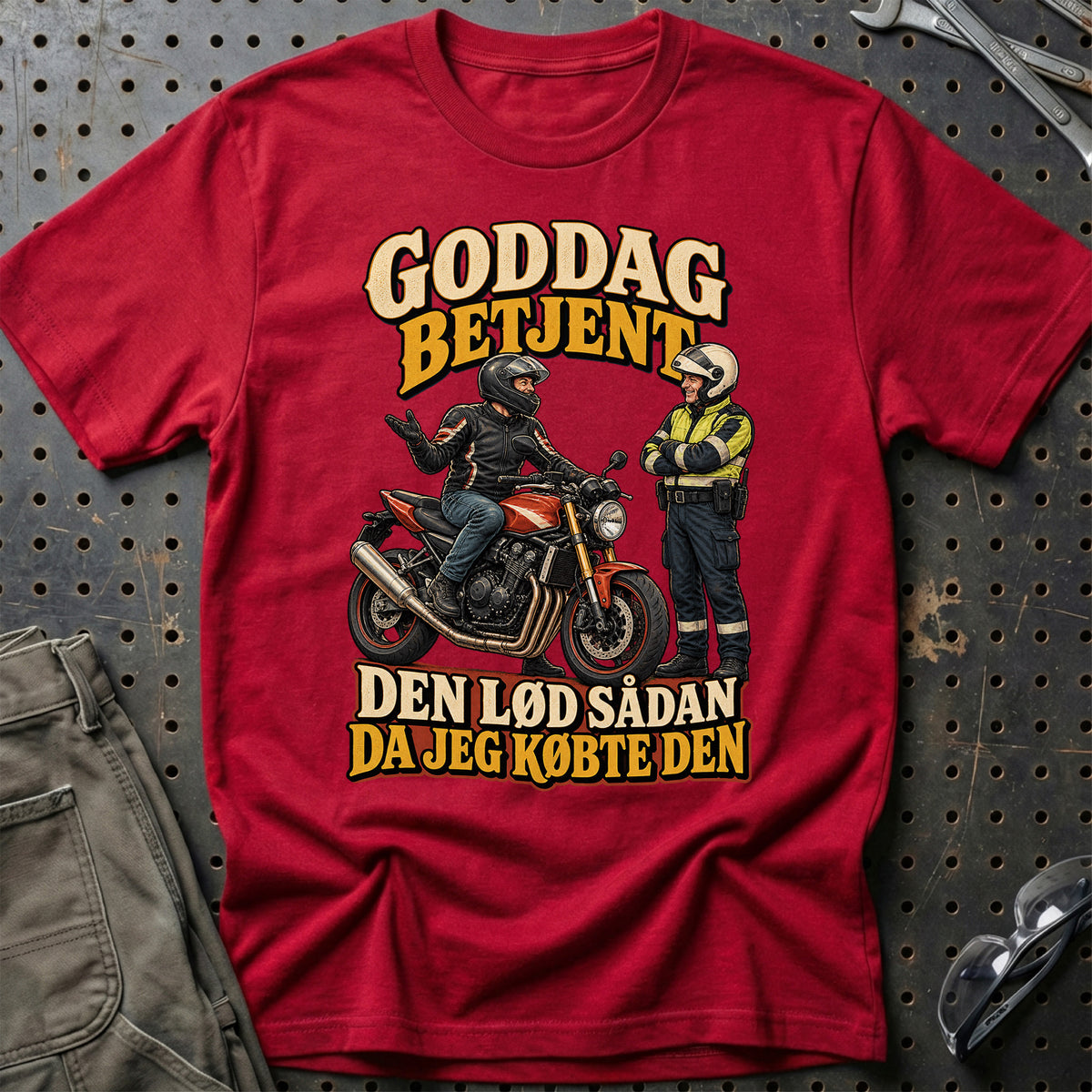 
Goddag betjent den lød sådan da jeg købte den – Illustration – Unisex T-Shirt – Rød