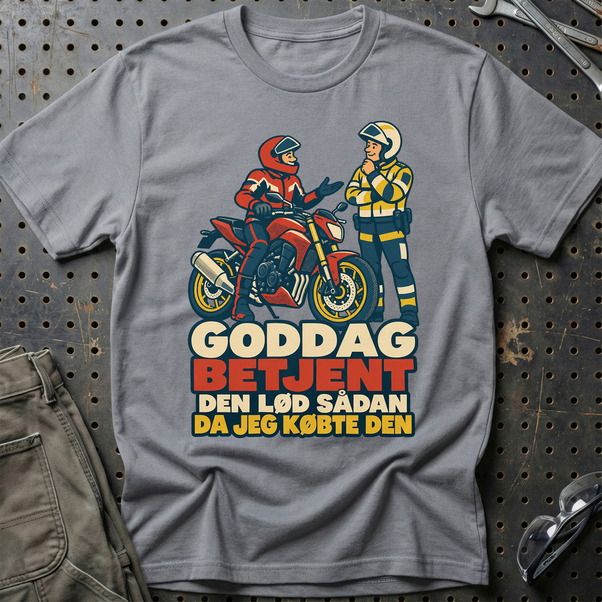 
Goddag betjent den lød sådan da jeg købte den – Retro – Unisex T-Shirt – Grå Sport