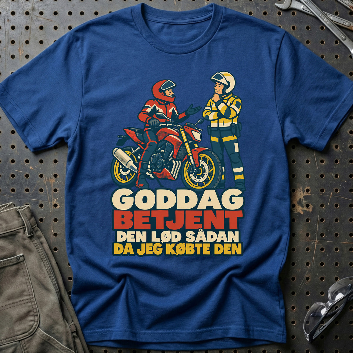 
Goddag betjent den lød sådan da jeg købte den – Retro – Unisex T-Shirt – Blå Royal