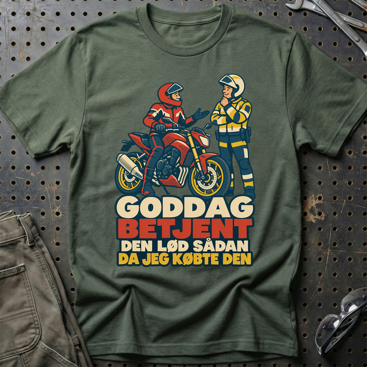 
Goddag betjent den lød sådan da jeg købte den – Retro – Unisex T-Shirt – Grøn Militær