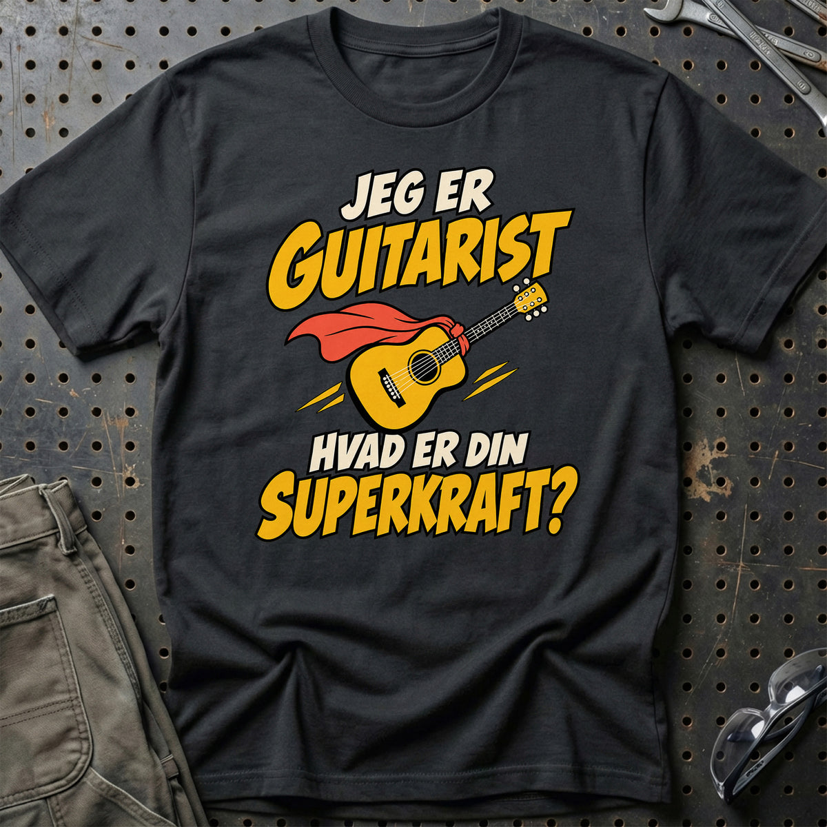 
Guitarist – Hvad er din superkraft? – Unisex T-Shirt – Sort