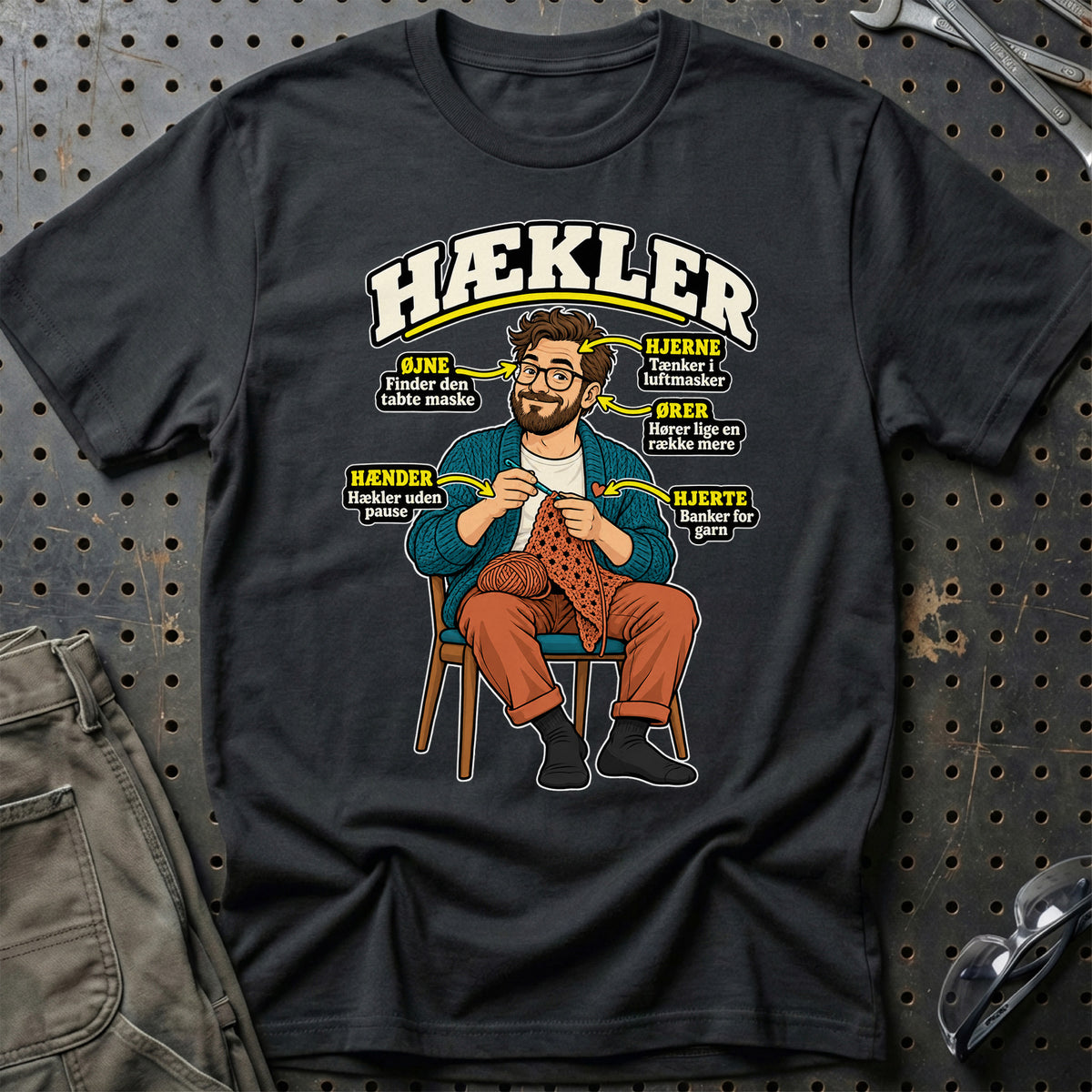 
Hækler – Anatomi – Mand – Unisex T-Shirt – Sort