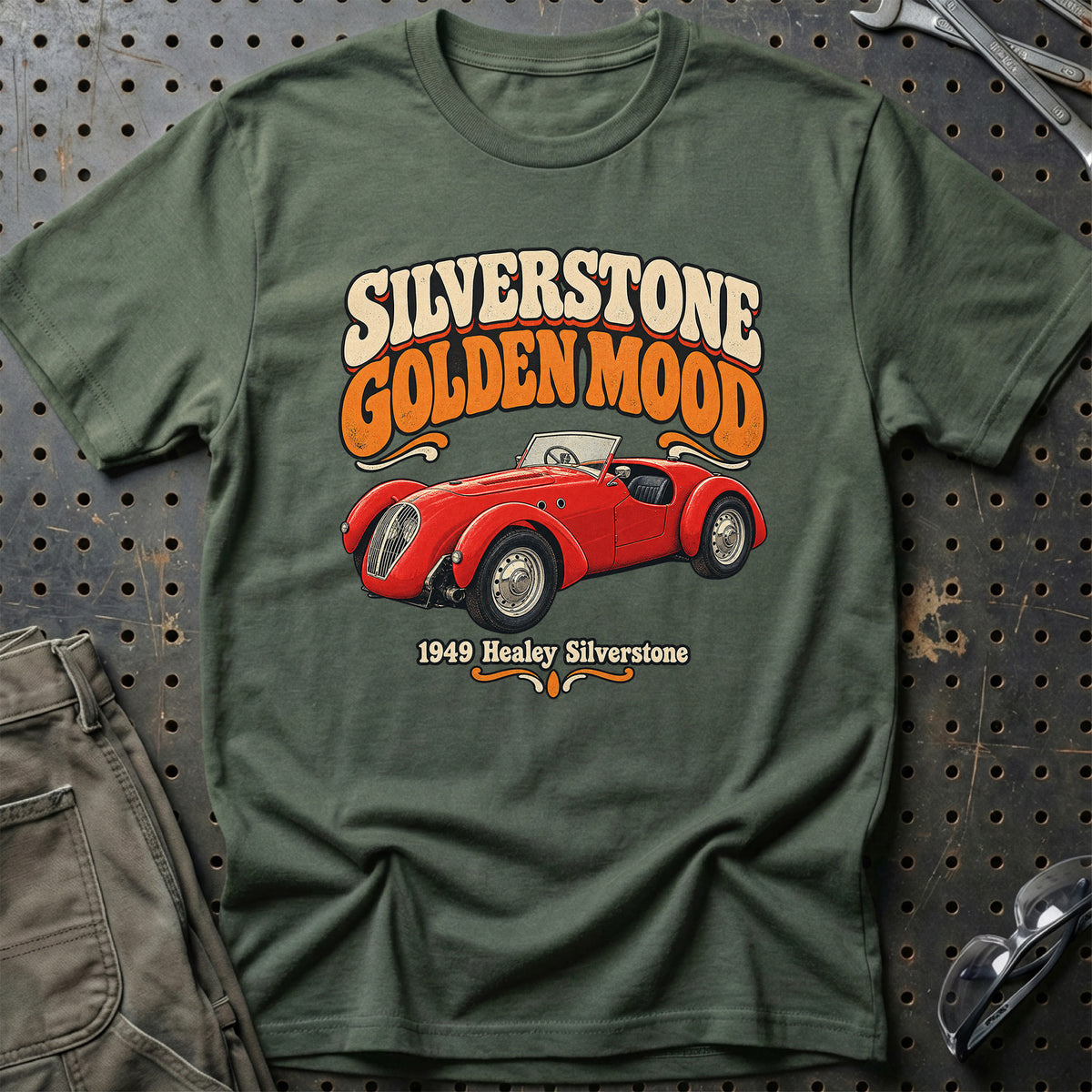 
Healey Silverstone 1949 – Silverstone Golden Mood T-Shirt – Grøn Militær