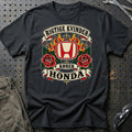 Honda Rigtige Kvinder Kører – Roser og Flammer T-Shirt – Sort