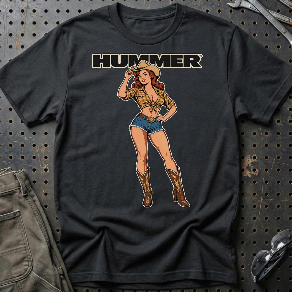 Hummer Cowboy Pinup T-Shirt – Sort