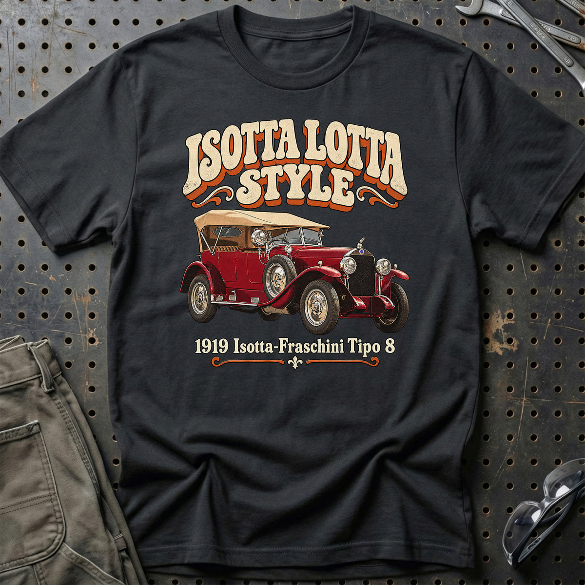 
Isotta-Fraschini Tipo 8 1919 – Isotta Lotta Style T-Shirt – Sort