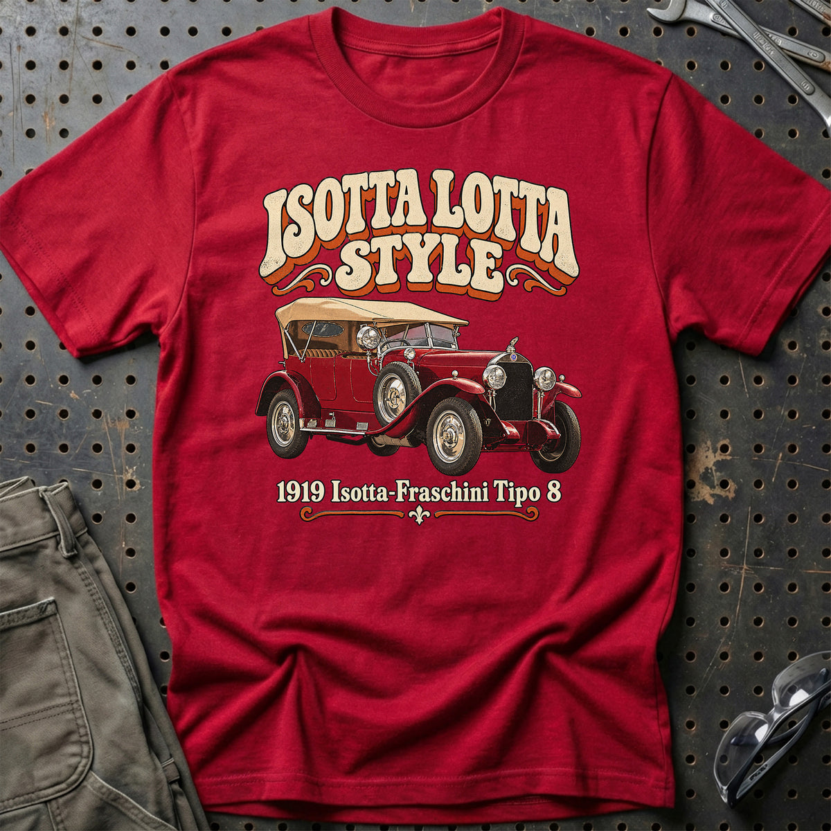 
Isotta-Fraschini Tipo 8 1919 – Isotta Lotta Style T-Shirt – Rød