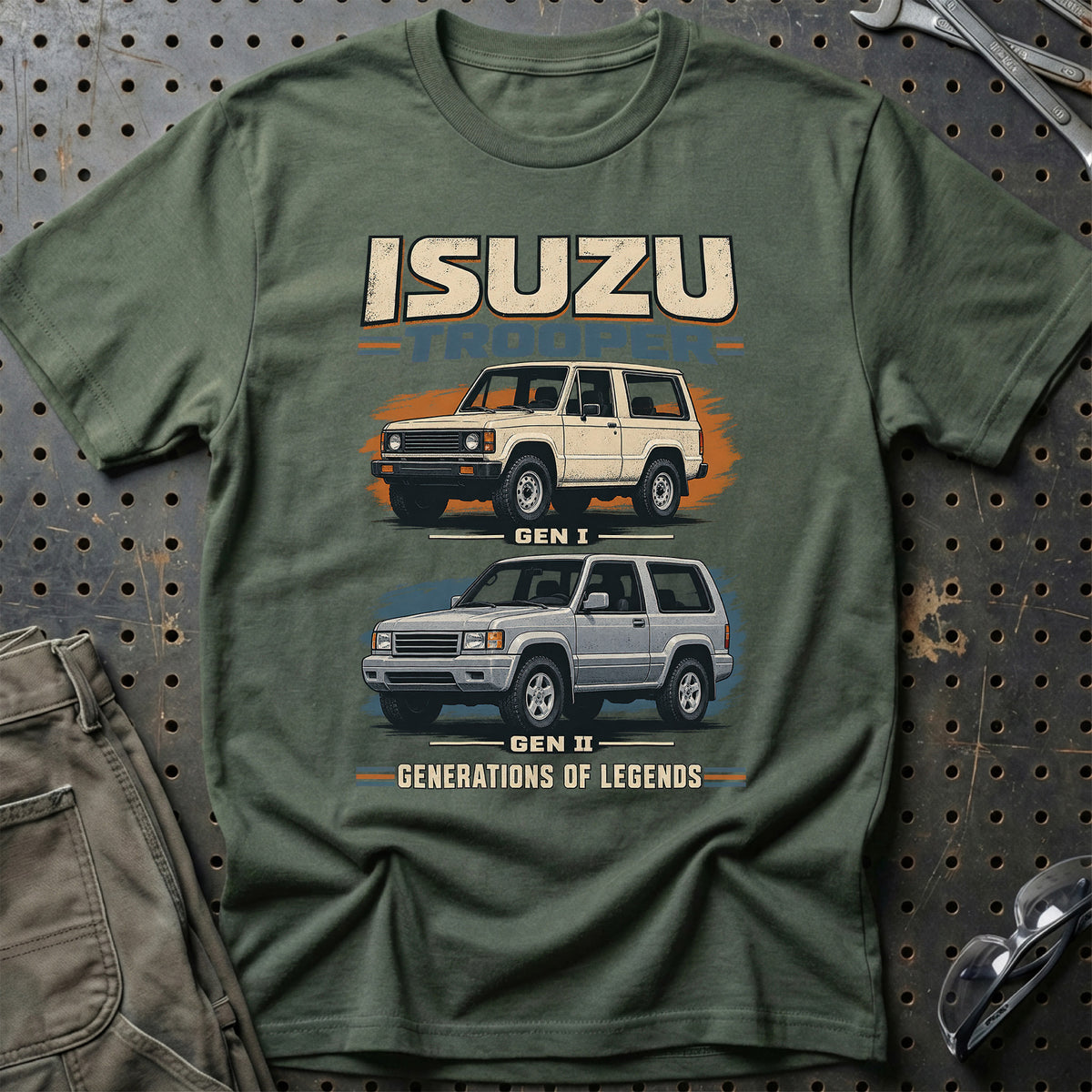 
Isuzu Trooper – Generations of Legends T-Shirt – Grøn Militær