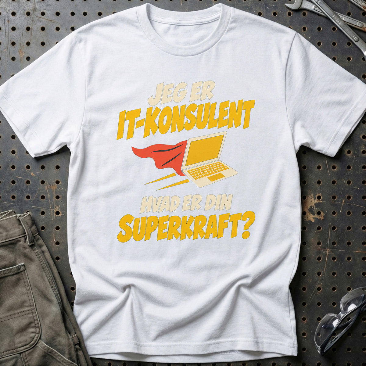 
IT-konsulent – Hvad er din superkraft? – Unisex T-Shirt – Hvid