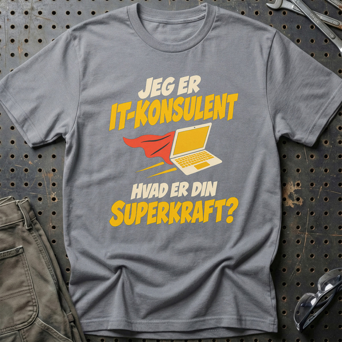
IT-konsulent – Hvad er din superkraft? – Unisex T-Shirt – Grå Sport