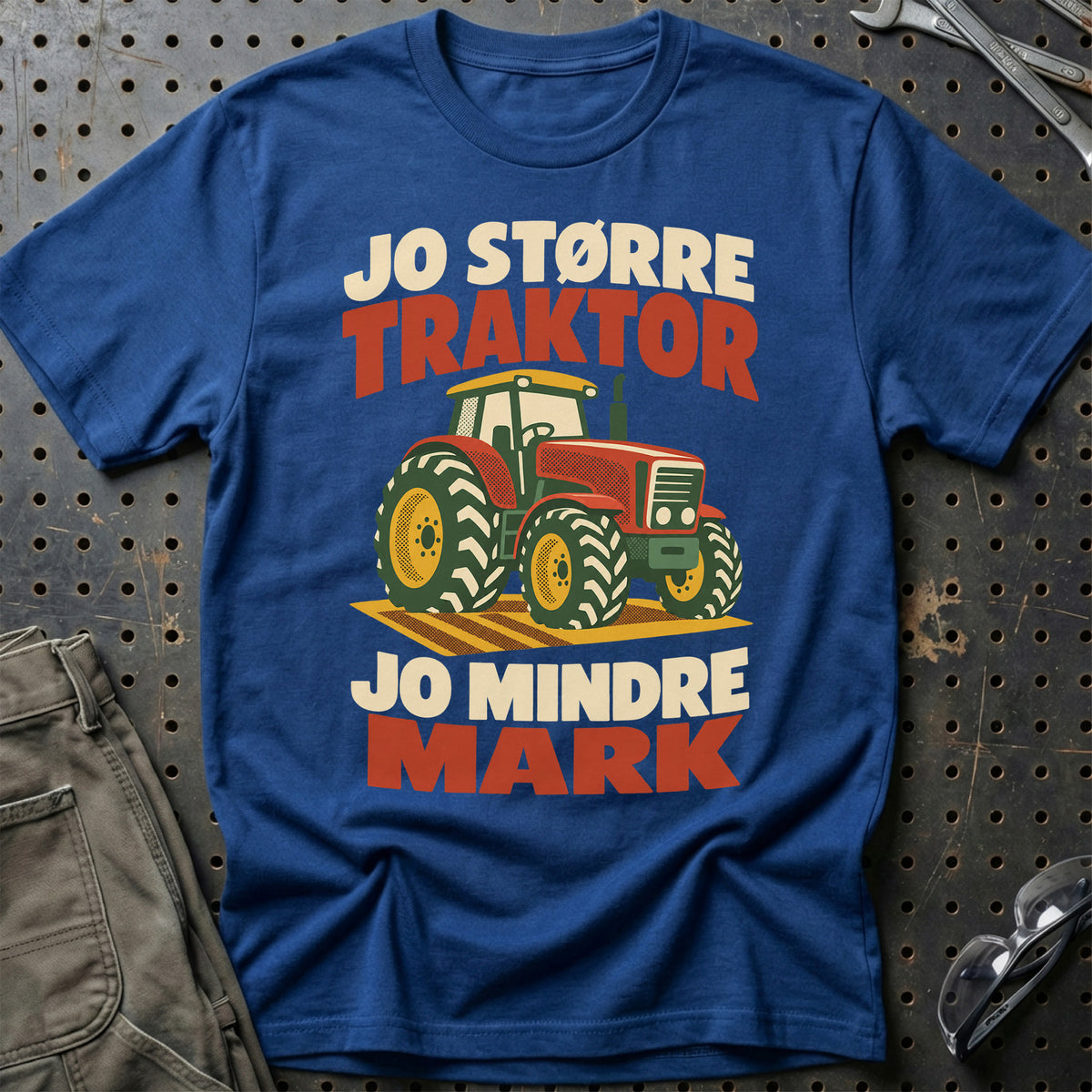 
Jo større traktor jo mindre mark – Retro – Unisex T-Shirt – Blå Royal