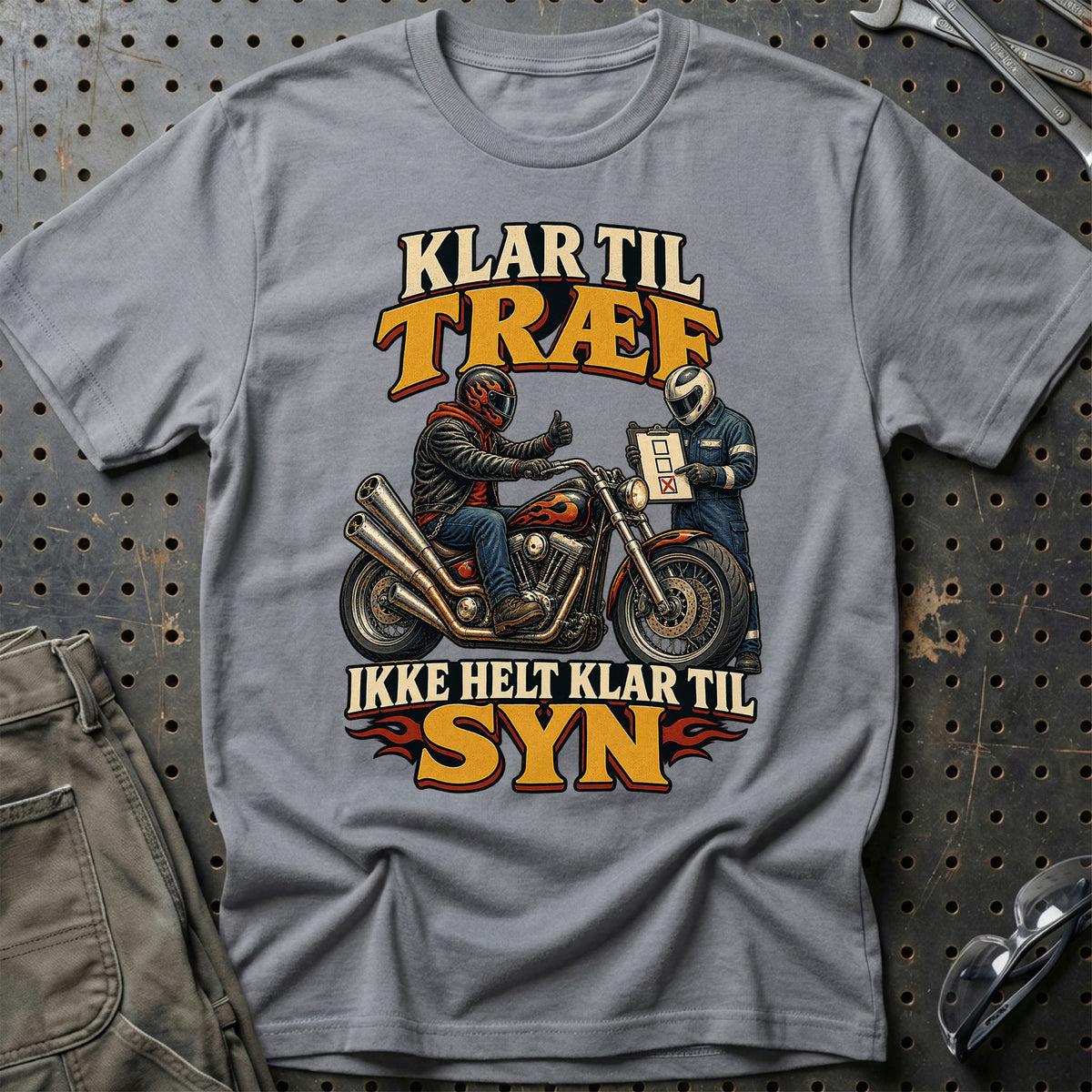
Klar til træf ikke helt klar til syn – Illustration – Unisex T-Shirt – Grå Sport
