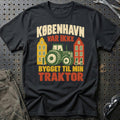
København var ikke bygget til min traktor – Retro – Unisex T-Shirt – Sort