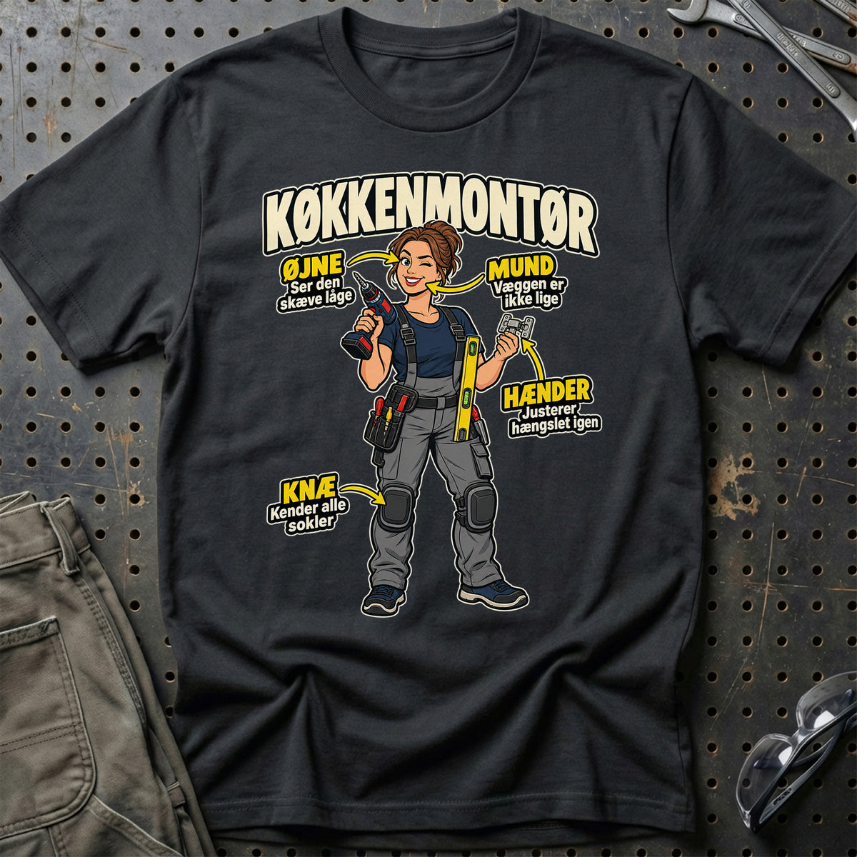 Køkkenmontør – Anatomi T-Shirt – Sort