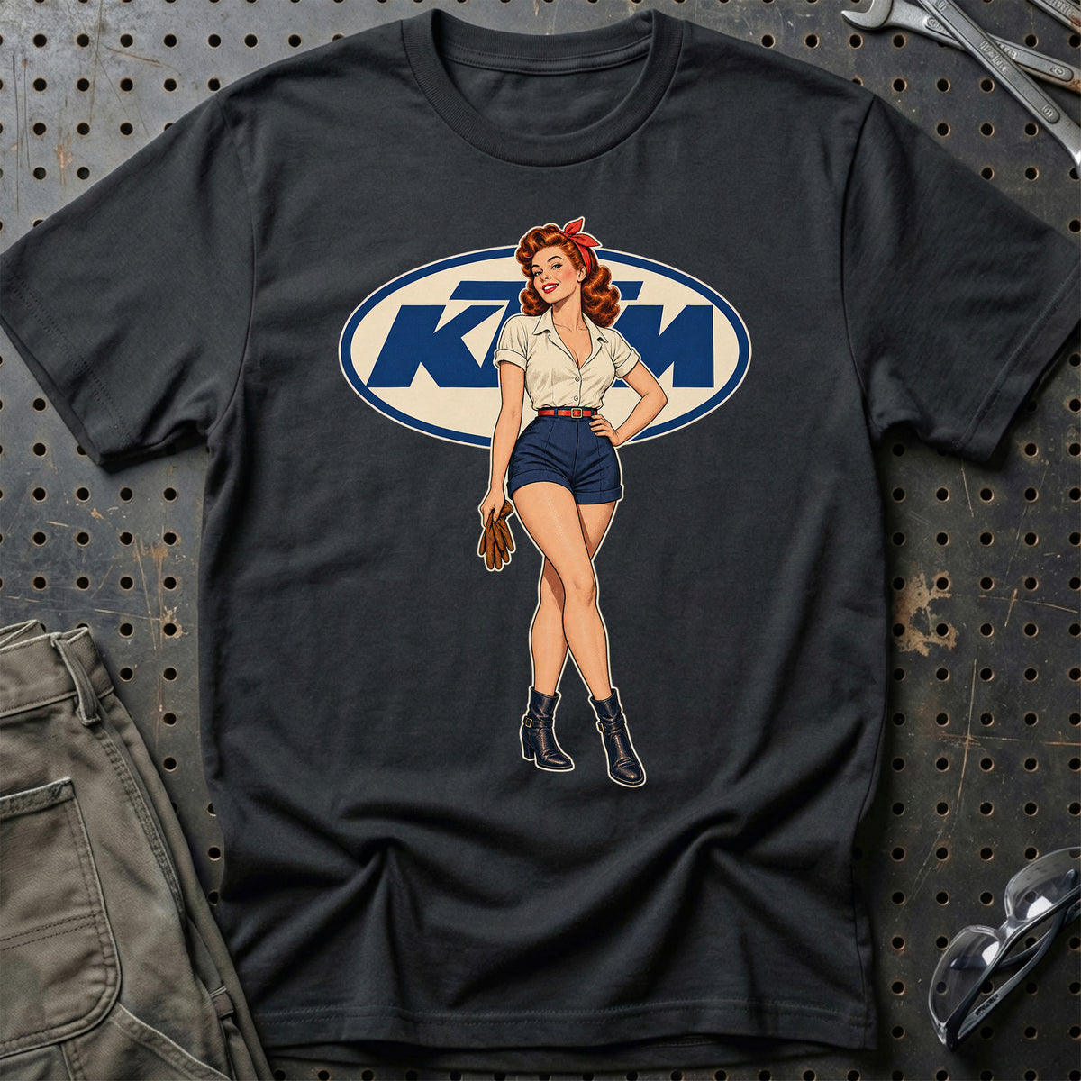 KTM Retro Pinup T-Shirt – Sort