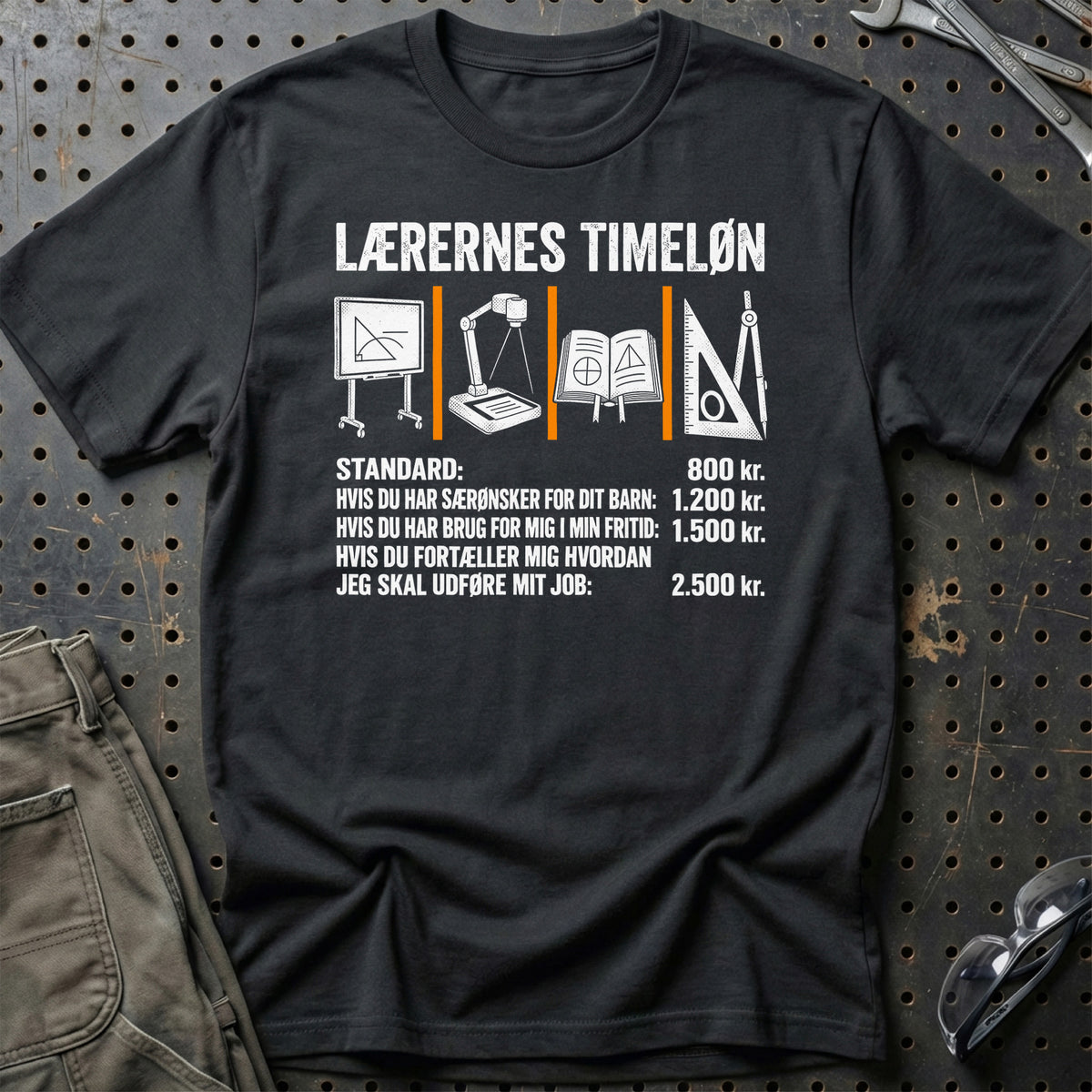 Lærernes Timeløn T-Shirt – Sort