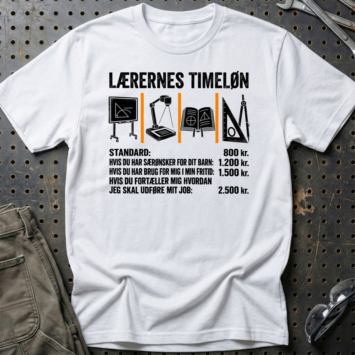 Lærernes Timeløn T-Shirt – Hvid