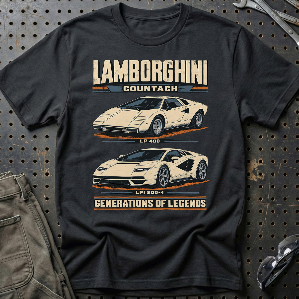 
Lamborghini Countach – Generations of Legends T-Shirt – Sort