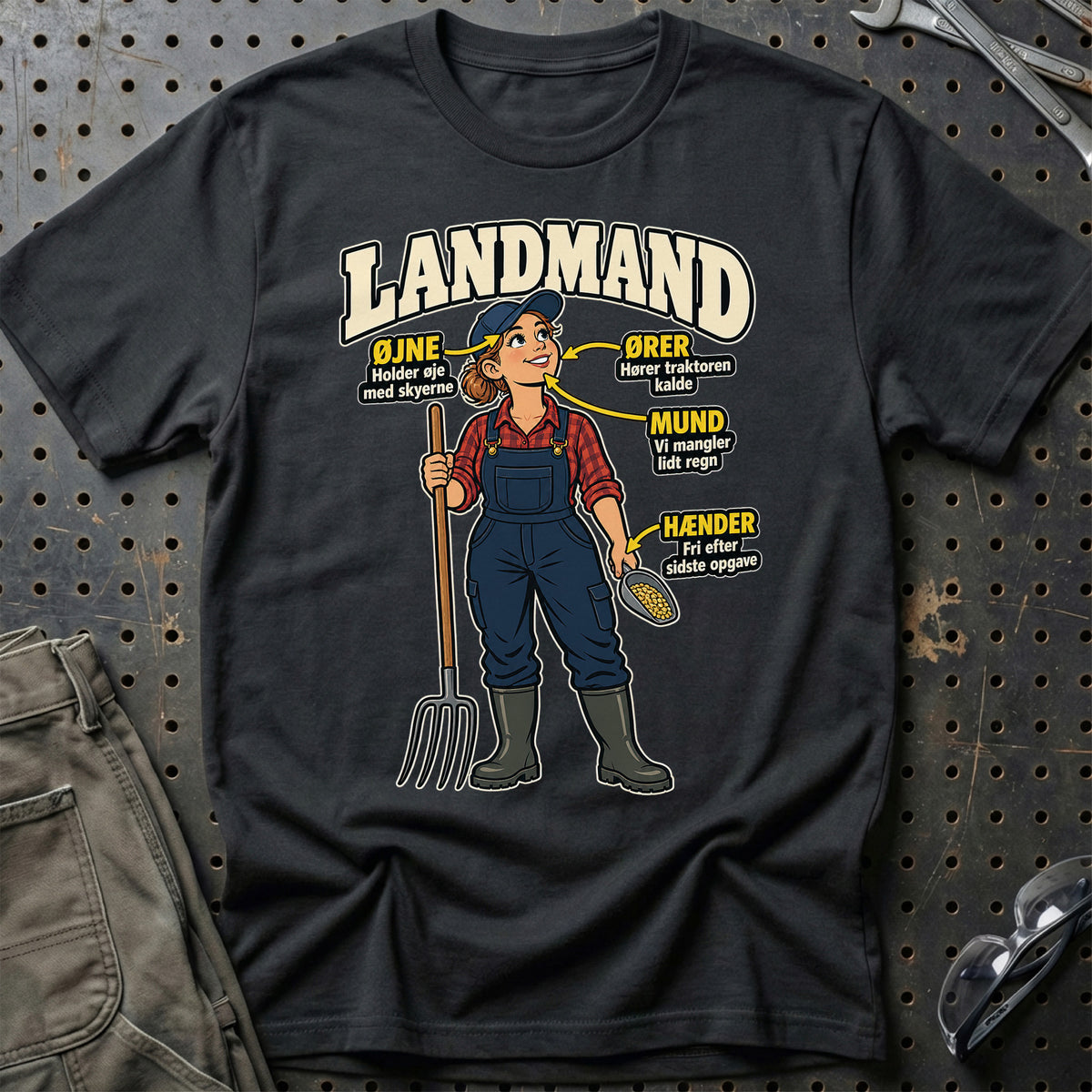 Landmand – Anatomi T-Shirt – Sort