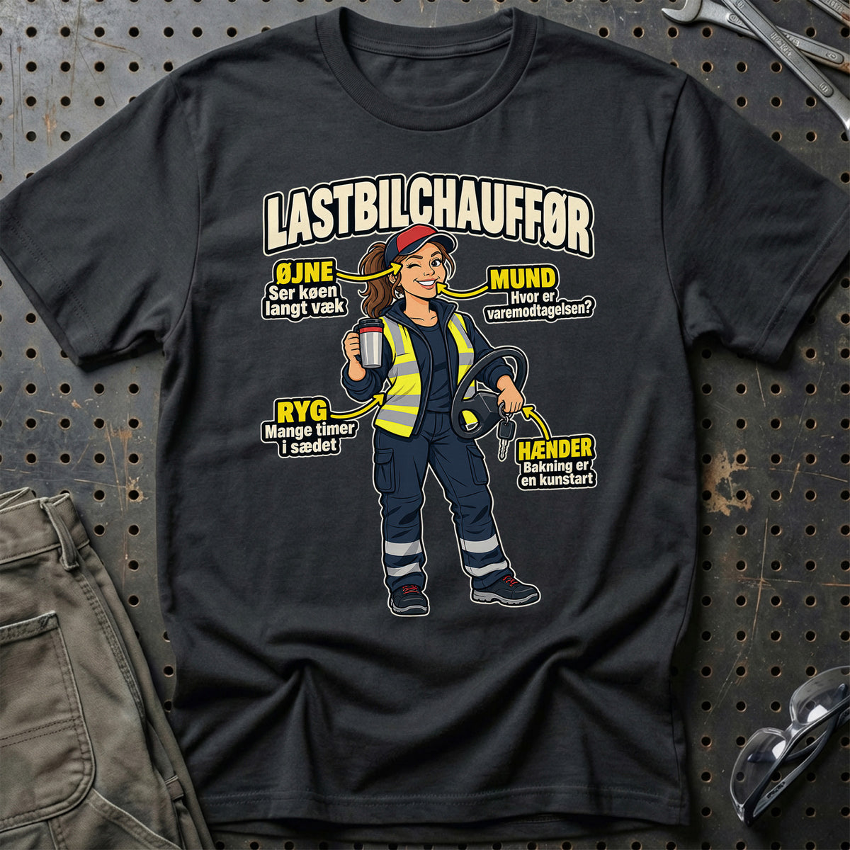 Lastbilchauffør – Anatomi T-Shirt – Sort