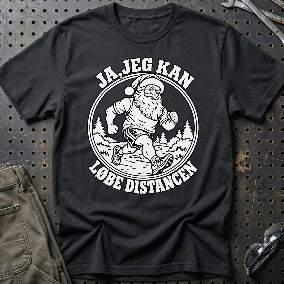 
Løber – Julemanden kan løbe distancen – Unisex T-Shirt – Sort