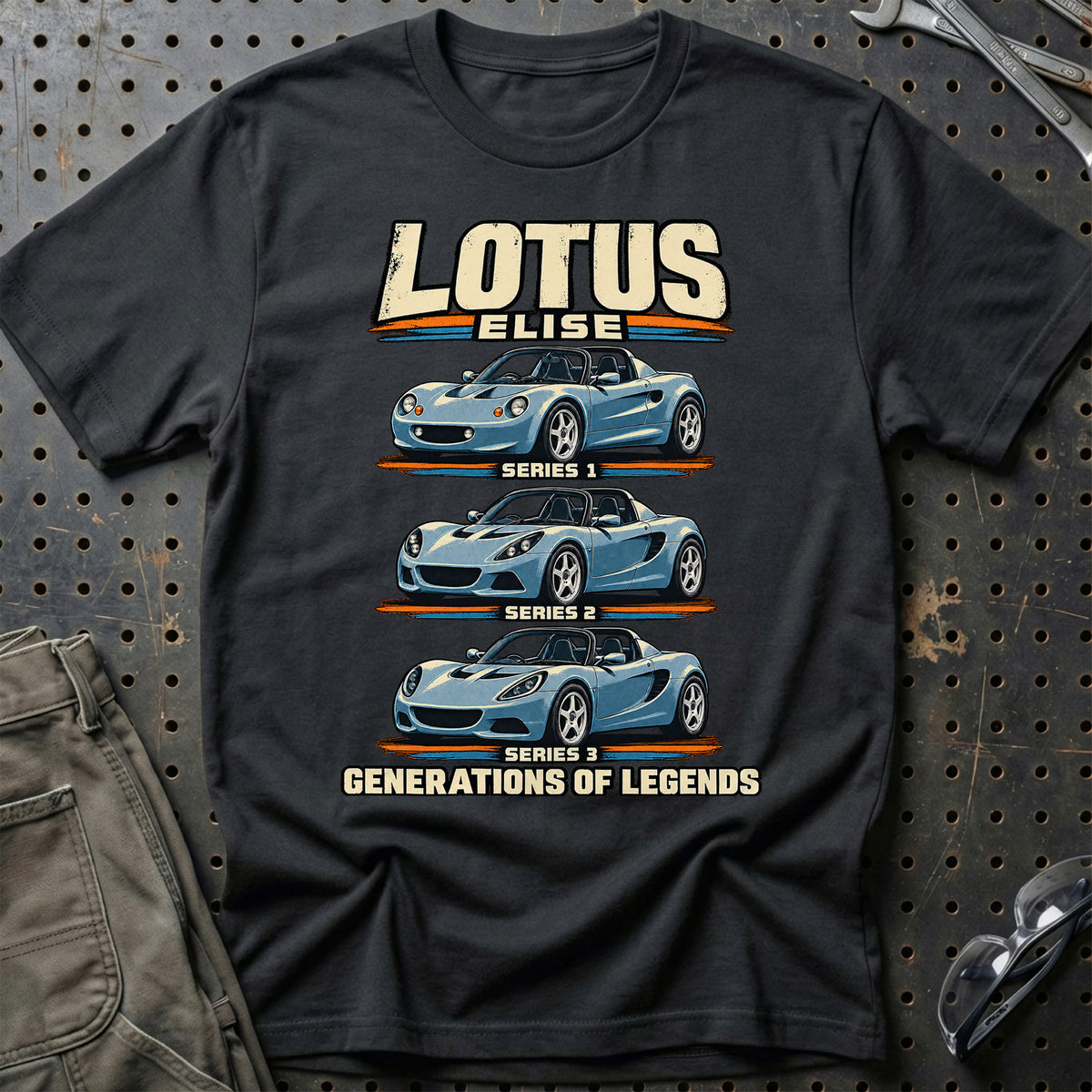 
Lotus Elise – Generations of Legends T-Shirt – Sort